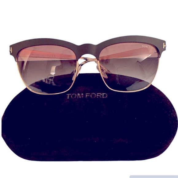 EUC Tom Ford Elena Sunglasses TF437 48F Brown & Rose Gold Brown Lens - Picture 6 of 10